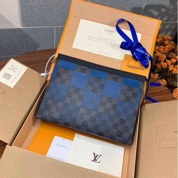 Astuccio Louis Vuitton GI0397 LV Elisabeth in pelle Blue Mahina imitazioni  borse perfette ,Replica, falso